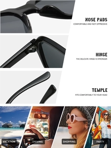Close-up of vintage geometric sunglasses with reinforced hinges and ergonomic nose pads