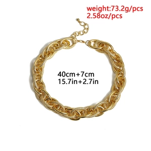 Chunky gold chain necklace specifications: 73.2g weight and 40cm+7cm length detail