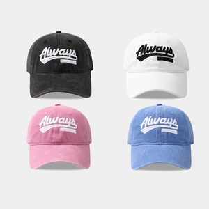 Washed Cotton Baseball Cap Vintage Distressed Always Embroidery Adjustable Retro Sun Hat For Men Women Casual Streetwear