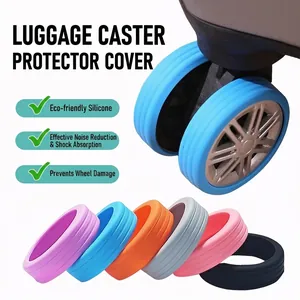 Universal silent silicone luggage wheel protectors in multiple colors for noise reduction