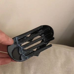 Fermaglio per capelli nero lucido con design cavo in stile coreano per acconciature