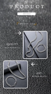 Detail of silver Cuban link necklace and bracelet set with smooth polished finish