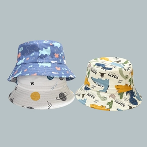 Set di 3 cappelli a secchiello per bambini con stampe di oceano, spazio e dinosauri