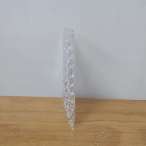 Macro shot of protective bubble wrap packaging for transparent acrylic icicle ornaments