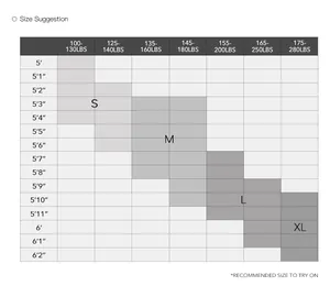 Detailed size chart for women's crew neck T-shirt with height and weight recommendations