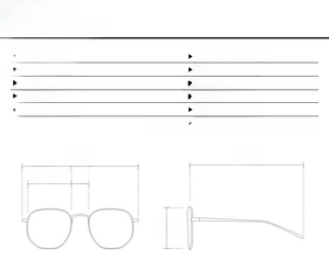 Detailed dimension chart showing frame width and lens height for glitter heart sunglasses