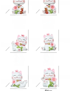 Detailed size and weight guide for cherry blossom lucky cat figurines and phone stands