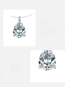 Detailed view of D color Moissanite pendant with S925 sterling silver three-prong setting
