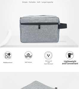 Detail view of the waterproof oxford fabric and durable zipper of the travel organizer bag
