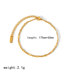 18K gold-plated stainless steel chain bracelet with floral sun charms and adjustable clasp