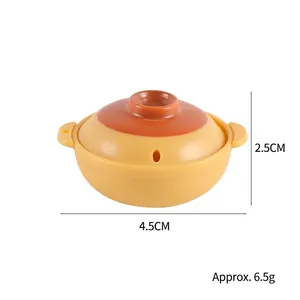 Miniature 4.5cm ABS dollhouse clay pot model for DIY crafts and kitchen scene accessories