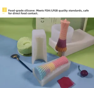 Detailed food-grade silicone spiral mold for DIY ice pops and mousse desserts