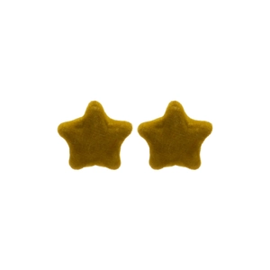 Chic mustard yellow flocked star stud earrings with silver needle for elegant daily wear