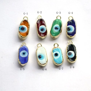Bohemian colorful evil eye enamel charms set with gold trim for DIY jewelry making