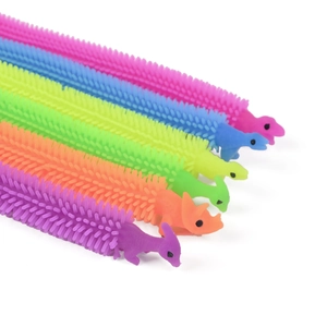 Rainbow dinosaur TPR stretchy string fidget bracelets for kids in six vibrant colors