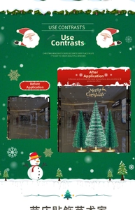Vorher-Nachher-Vergleich der statischen Weihnachtsbaum-Fensteraufkleber Dekoration