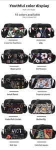 Selection of 10 colorful floral printed oxford crossbody bags with adjustable straps
