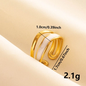 Detail view of 304 stainless steel ring showing exact width, diameter and weight dimensions