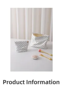 Set di pochette da trucco a pois con cerniere dorate ed etichetta in tessuto MARBAG