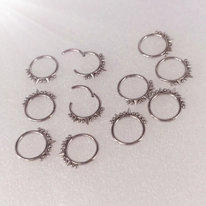 Polished 316L stainless steel hinged segment rings for nose and ear piercing jewelry