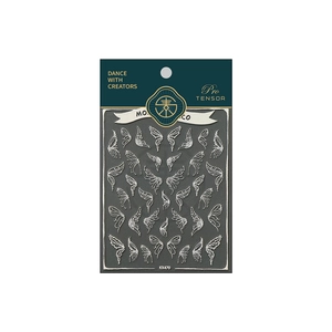 3D white angel wing nail art stickers KX470 with elegant butterfly wing designs