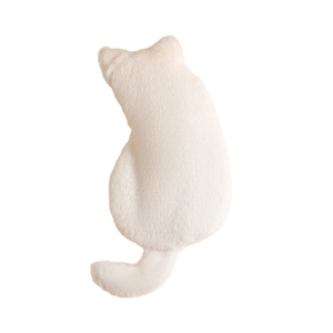 Cute white plush cat-shaped pencil case with soft faux fur and large capacity storage