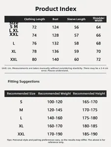 Detailed size guide for fleece hoodies including length, chest, and fit recommendations