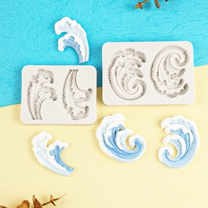 Ocean wave silicone mold set for soap candle making with realistic splash textures