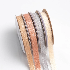 Rouleaux de ruban métallique scintillant en or et argent pour décorations de Noël DIY