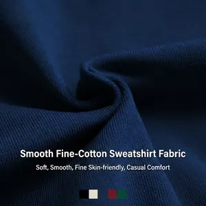 Relaxed fit V-neck colorblock sweatshirt in navy blue premium cotton knitted fabric
