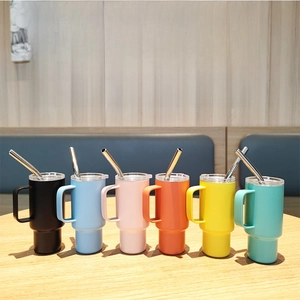 Detailed comparison of 60ml 2oz stainless steel mini cups with straws in various colors