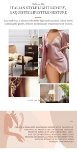 Detail of pink satin sleepwear set featuring intricate lace trim and elegant robe