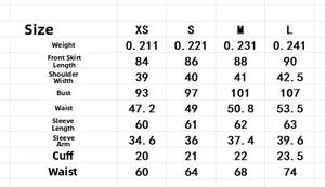 Size chart for leopard print mini dress showing measurements for XS S M and L sizes
