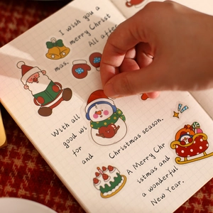 Christmas PET stickers set featuring Santa and festive motifs on a planner background