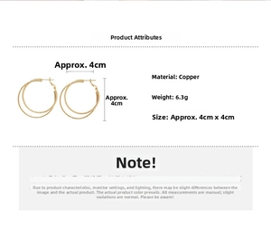 Detail showing 4cm diameter 18k gold plated double hoop earrings with twisted texture details