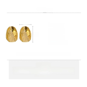 Detailed size and material specs for gold irregular geometric alloy earrings with silver pins