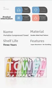 Macro detail of portable 14-piece travel towel set showing thick pearl pattern texture
