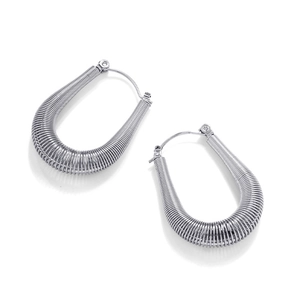 Boucles d'oreilles minimalistes en forme de U en acier inoxydable argenté pour femmes
