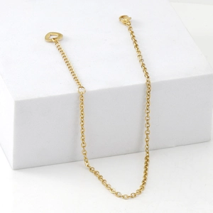 Bracelet de cheville en acier inoxydable doré 18K avec chaîne en O et pendentif cœur