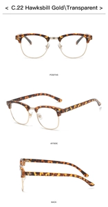 Detailed views of retro Clubmaster style sunglasses with tortoiseshell and gold frames