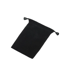 Premium black velvet drawstring pouch for jewelry storage and gift packaging protection