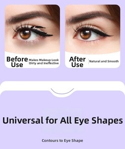 Silicone eyeliner aid detail view showing ergonomic curve and dual-head design for makeup.