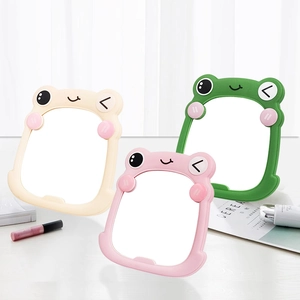 Cartoon Frog Makeup Mirror Portable Desktop Folding Wall Mounted Plastic Glass Single Sided Vanity Mirror For Bedroom