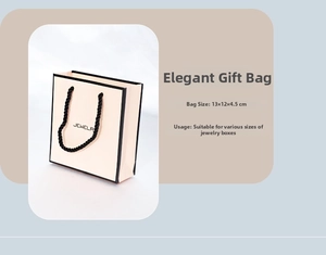 Pink jewelry gift bag with black trim and JEWELRY text, size 13x12x4.5cm for accessories