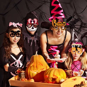 Halloween paper glasses party photo props, funny decorative eyewear for holiday events.