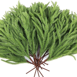 Artificial Norfolk Pine Branches Real Touch PE Material Pine Needles For Christmas Holiday Home Decor Greenery Stems