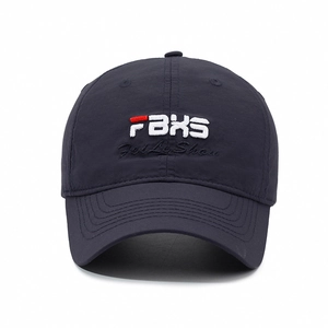 Quick-dry embroidered navy baseball cap with FBKS lettering for outdoor leisure use