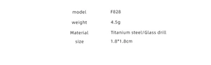 Specifiche per orecchini in acciaio al titanio con strass vetro peso 4,5g e misura 1,8x1,8cm