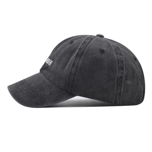Classic washed cotton baseball cap in dark gray with Member side embroidery