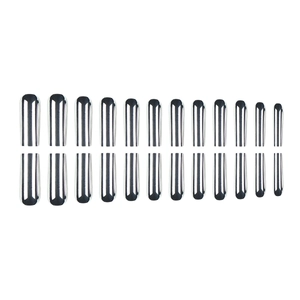 Cyberpunk chrome silver mirror coffin nails set with 24 pieces of long trapezoid fake nails